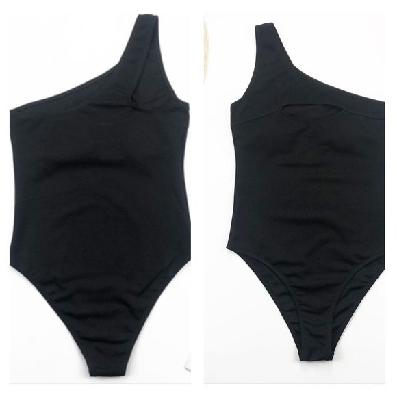 🔥SALE 🔥 One Shoulder Swimsuit Black - Picture 3 of 7